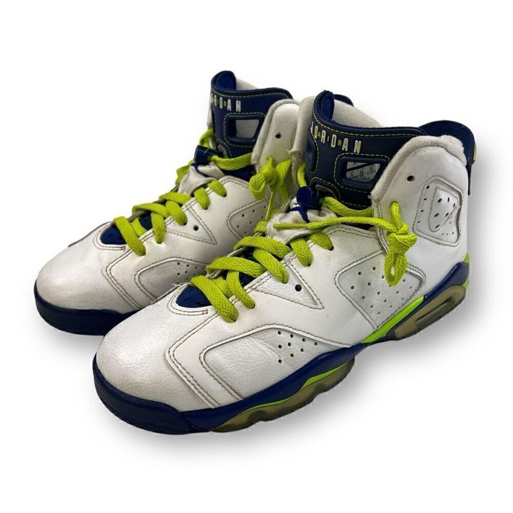 Air Jordan Retro GS Fierce Green High Top Sneakers 543390-108 Size 7Y